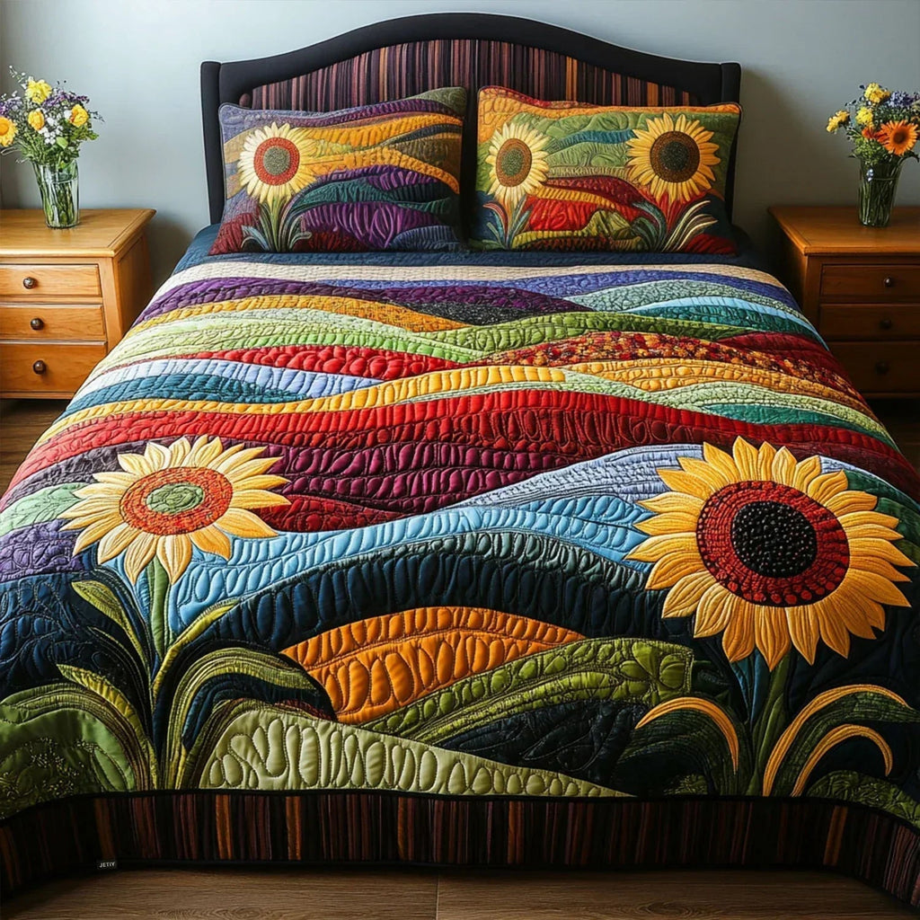 Set Letto Trapuntato 3 Pezzi – Sunflower Field