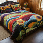 Set Letto Trapuntato 3 Pezzi – Sunflower Field