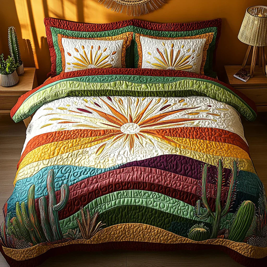 Set Letto Trapuntato 3 Pezzi – Cactus Sun