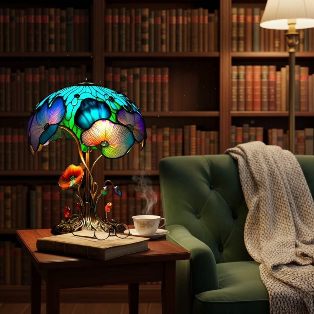 Lampada Fungo Boho Chic con Fiori