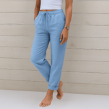 Maja | Pantaloni stretch in lino traspirante premium
