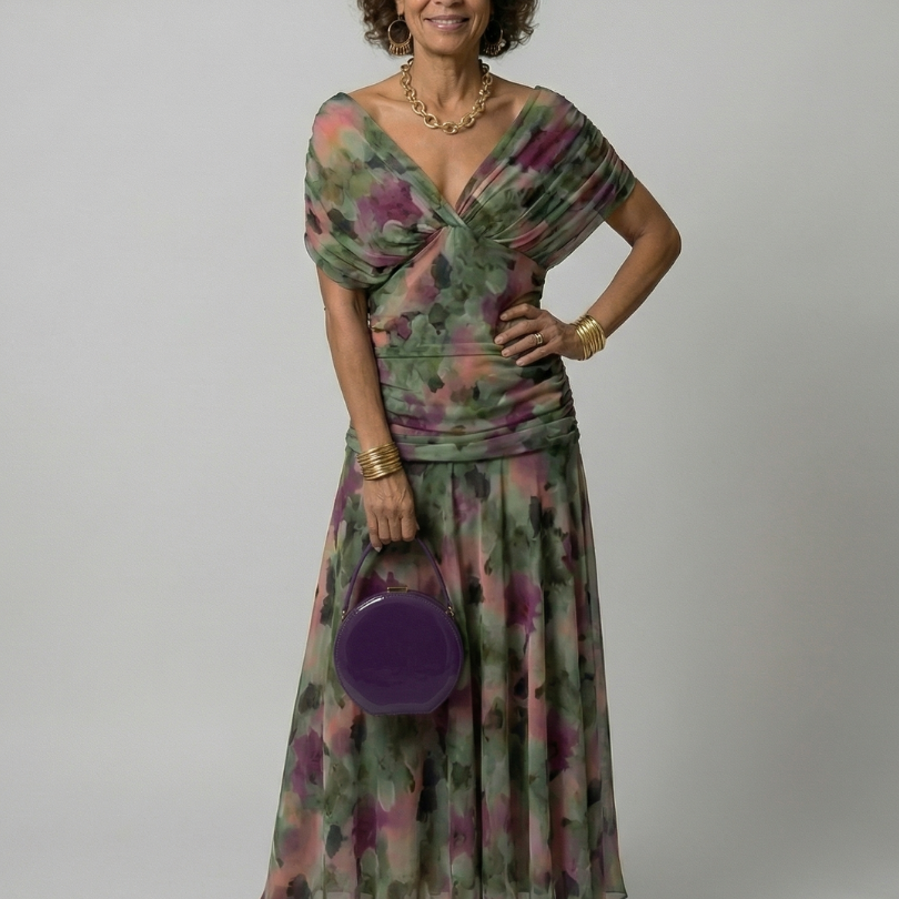 Calen | Abito Midi Off Shoulder Fluttuante