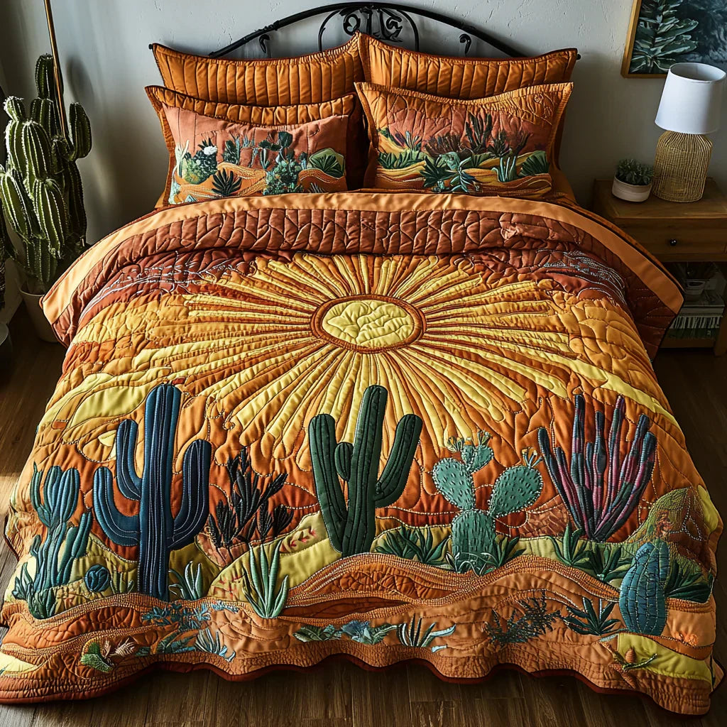 Set Letto Trapuntato 3 Pezzi – Cactus Sunrise