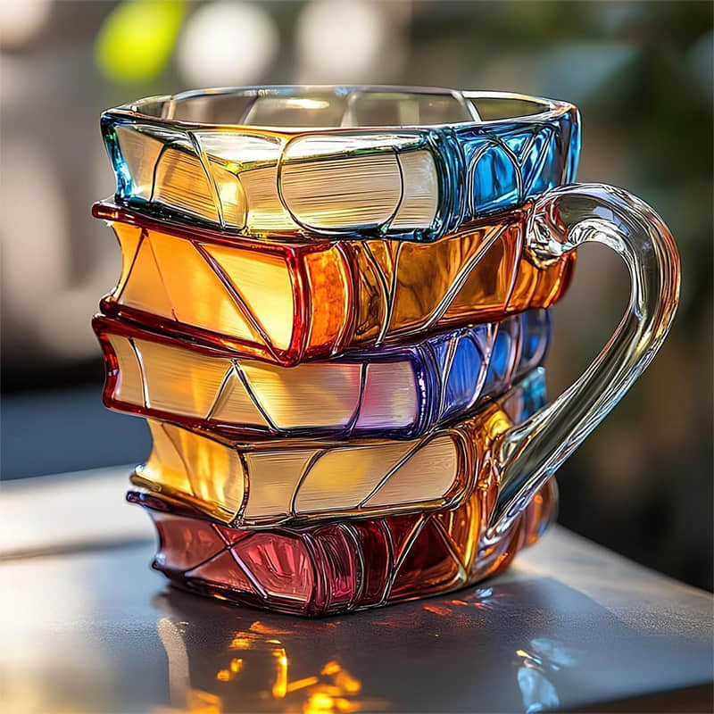 Tazza 3D Libri Fatta a Mano – Regalo Unico