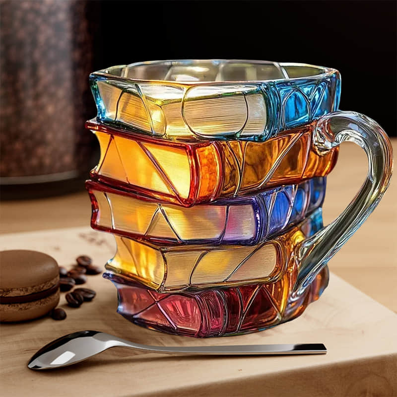 Tazza 3D Libri Fatta a Mano – Regalo Unico