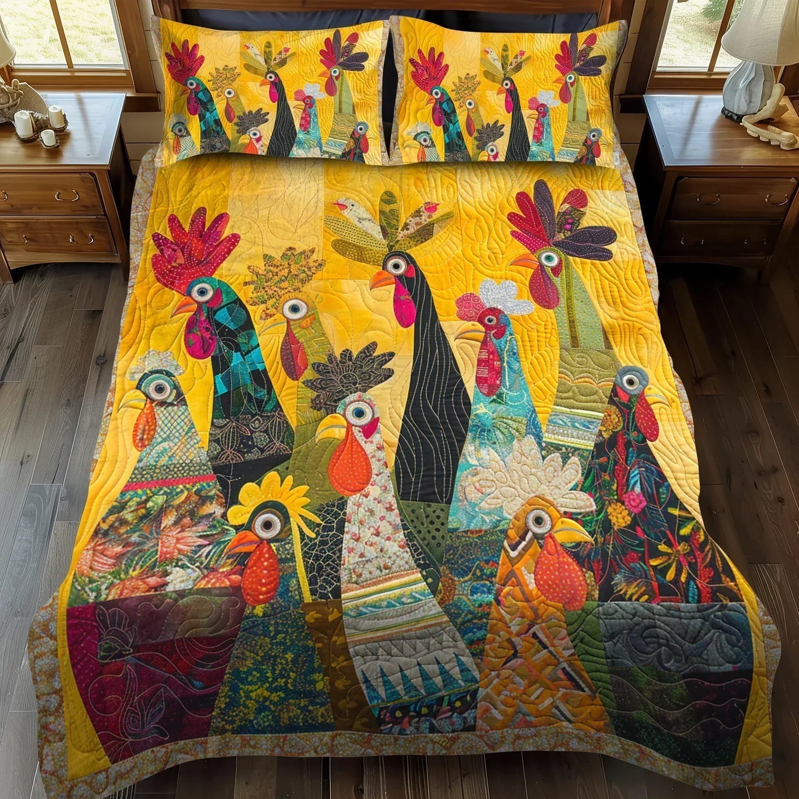 Set Letto Trapuntato 3 Pezzi – Morning Rooster