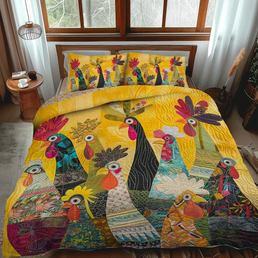 Set Letto Trapuntato 3 Pezzi – Morning Rooster
