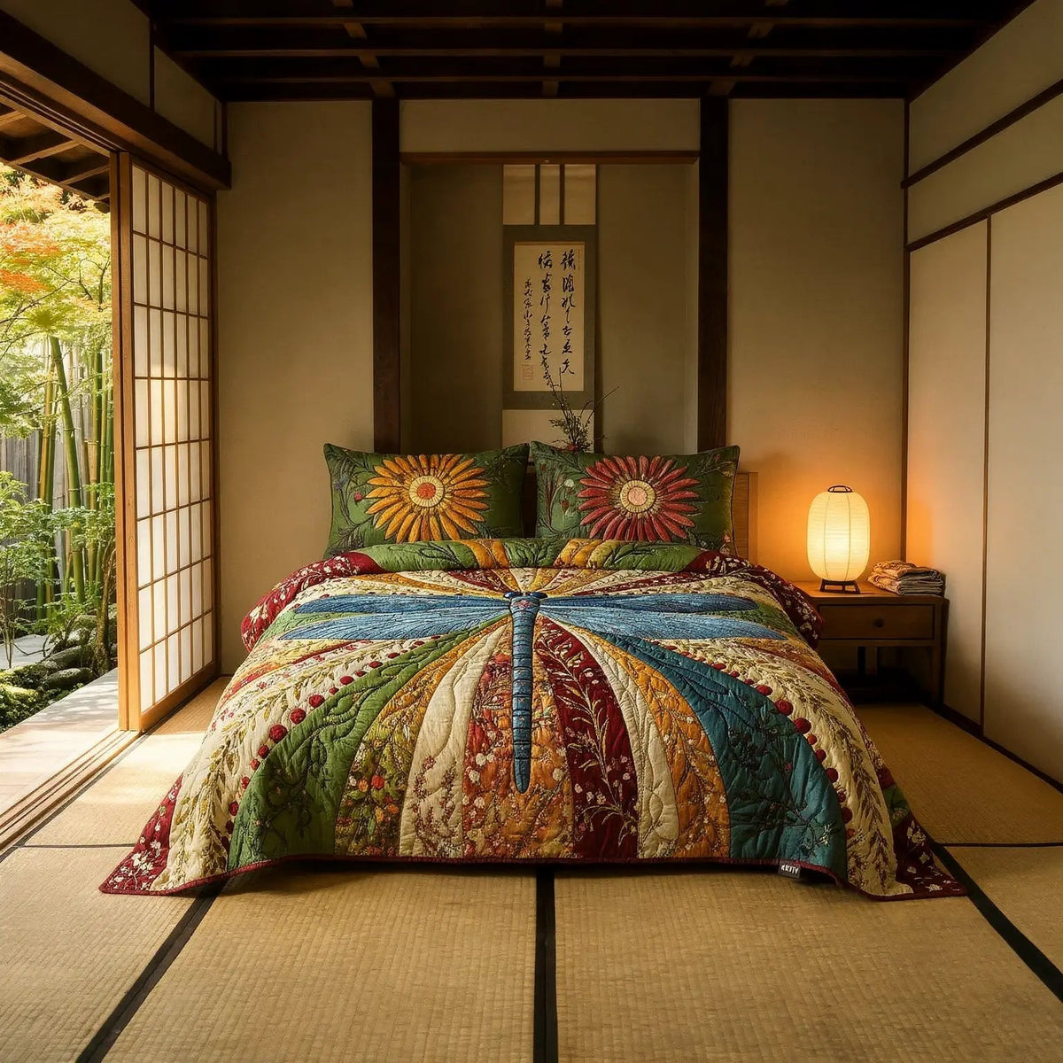 Set Letto Trapuntato 3 Pezzi – Golden Dragonfly