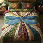 Set Letto Trapuntato 3 Pezzi – Golden Dragonfly