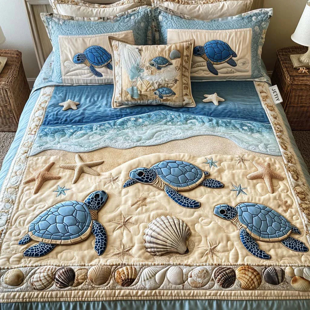 Set Letto Trapuntato 3 Pezzi – Ocean Waves