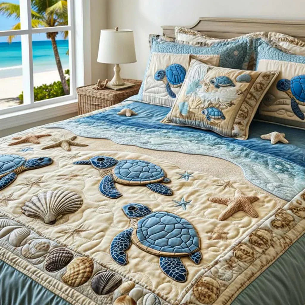 Set Letto Trapuntato 3 Pezzi – Ocean Waves