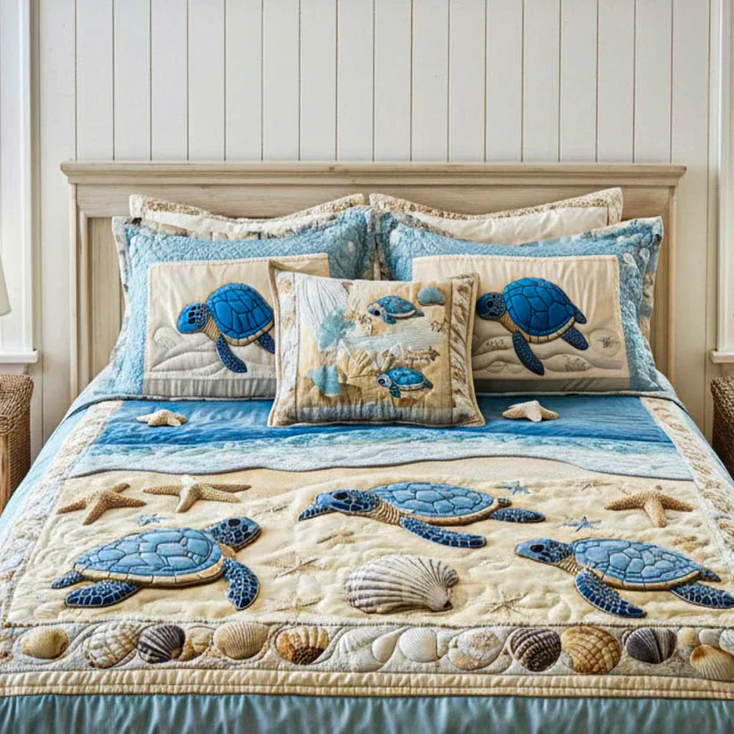 Set Letto Trapuntato 3 Pezzi – Ocean Waves