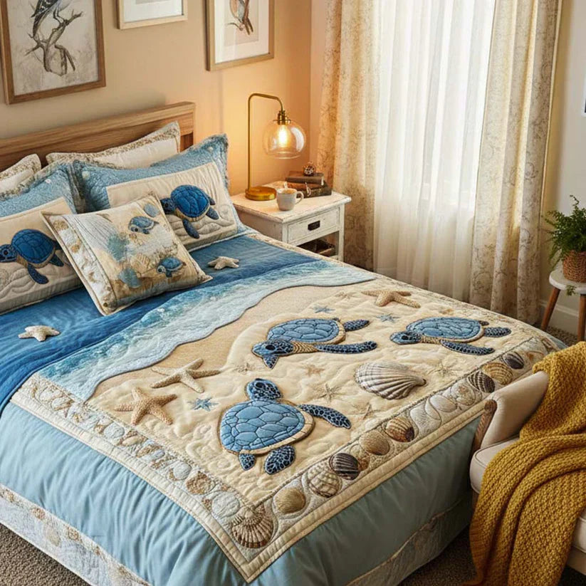 Set Letto Trapuntato 3 Pezzi – Ocean Waves