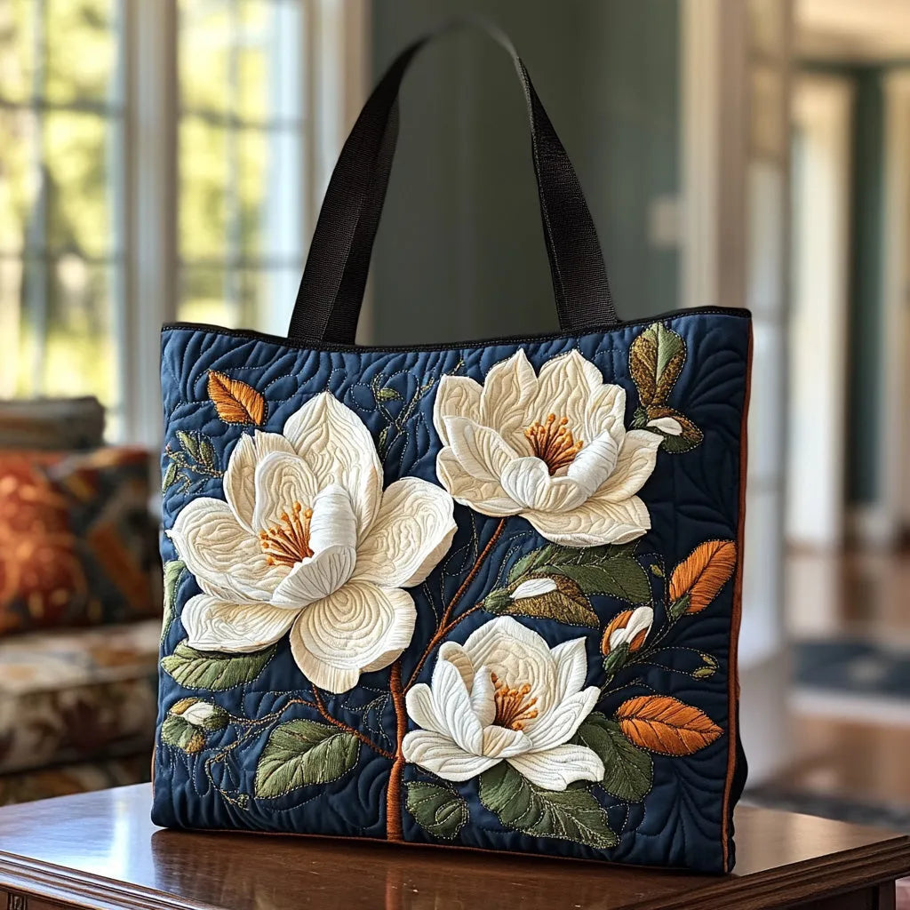 Borsa artigianale con magnolia
