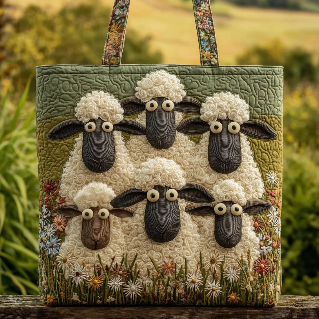 Borsa artigianale con pecorelle