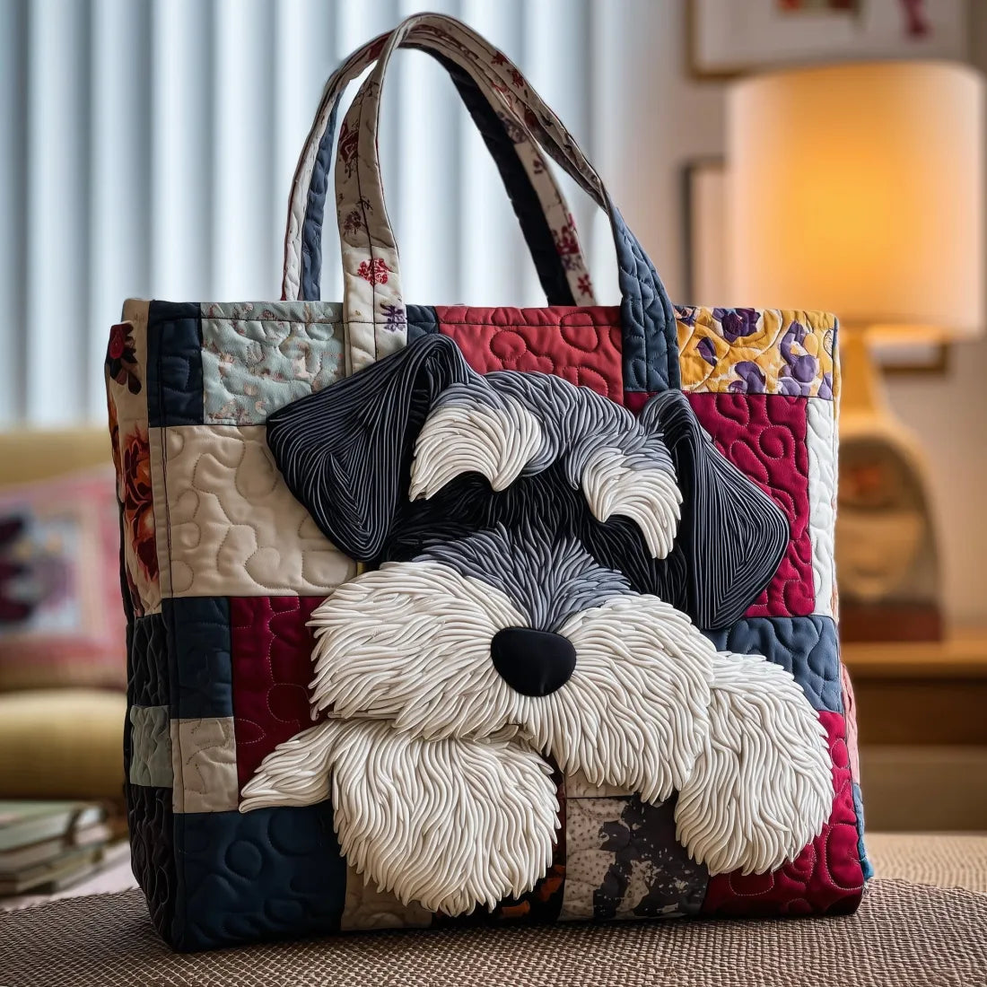 Borsa artigianale con schnauzer