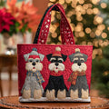Borsa artigianale con schnauzer grigio