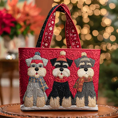 Borsa artigianale con schnauzer grigio
