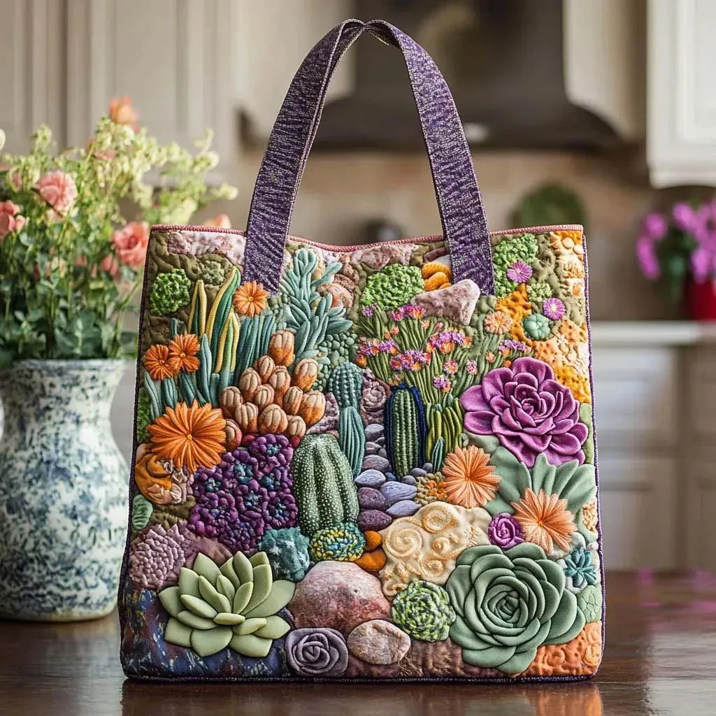 Borsa artigianale con piante grasse