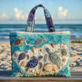 Borsa artigianale con tartarughe abbracciate