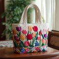 Borsa artigianale con tulipani