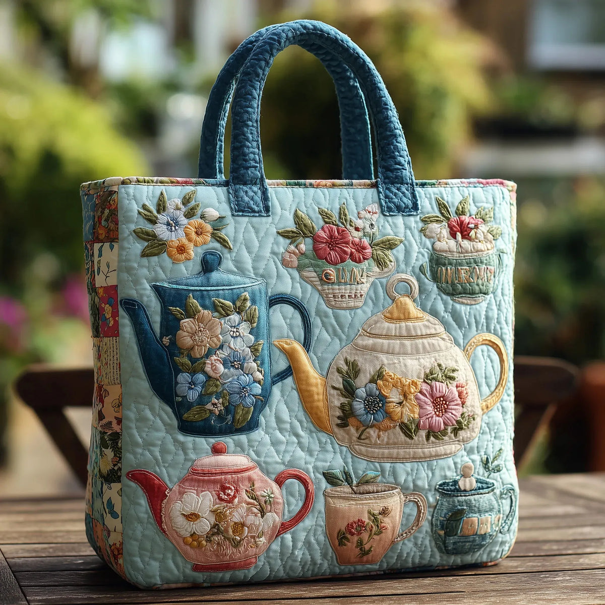 Borsa imbottita con fiori