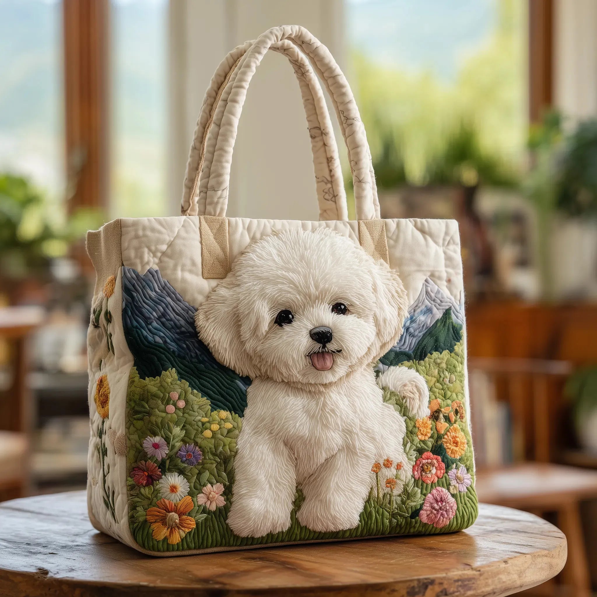 Borsa artigianale con cagnolini