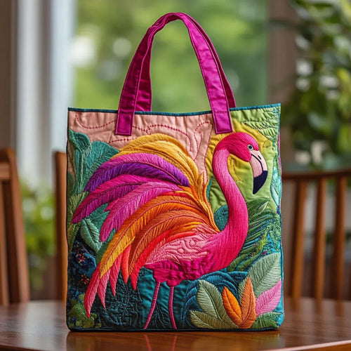 Borsa artigianale con fenicottero