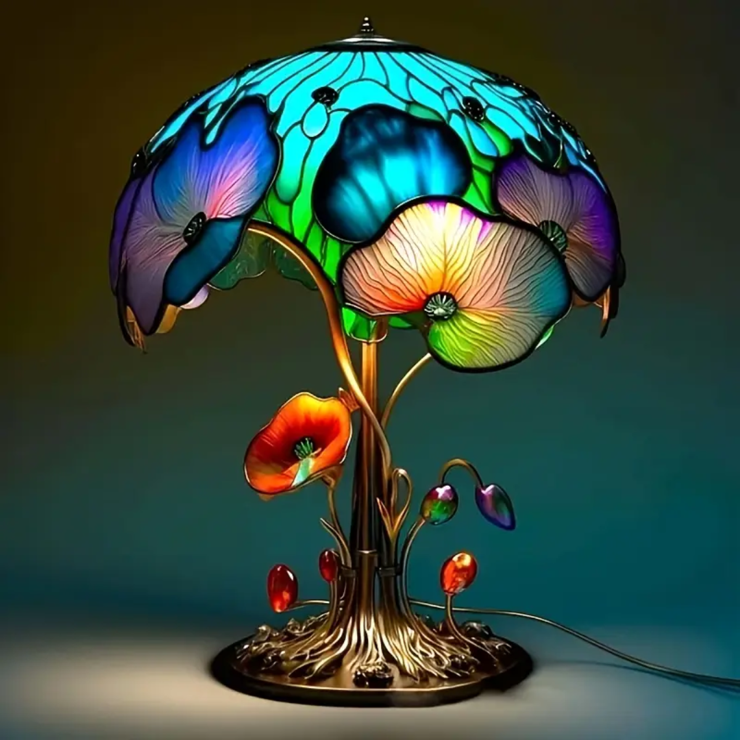 Lampada Fungo Boho Chic con Fiori