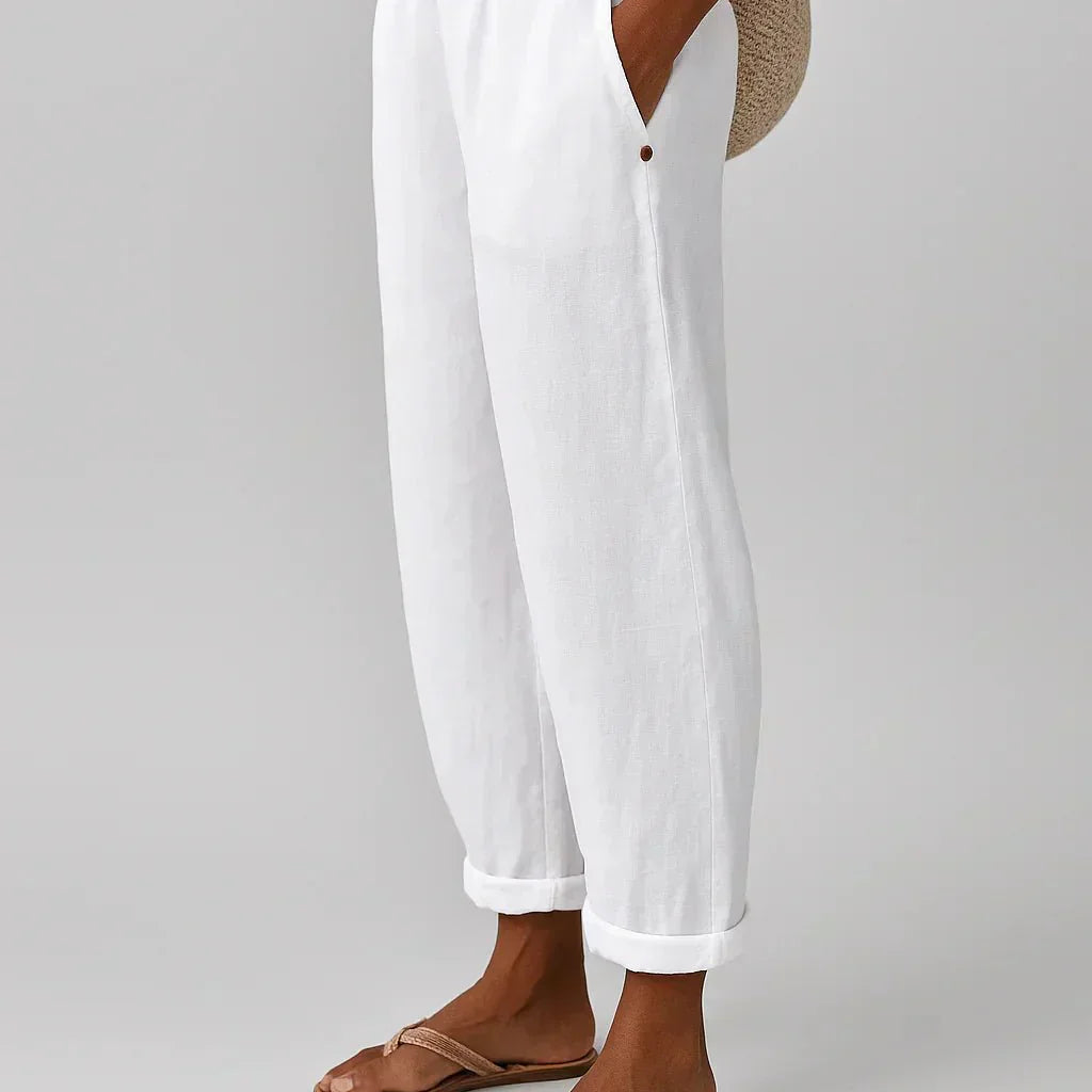 Edith | pantaloni leggeri in lino e cotone eleganti