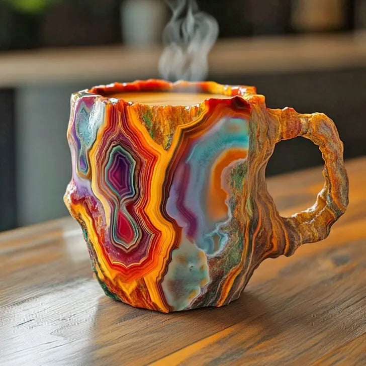 Tazza da Caffè con Cristalli Minerali