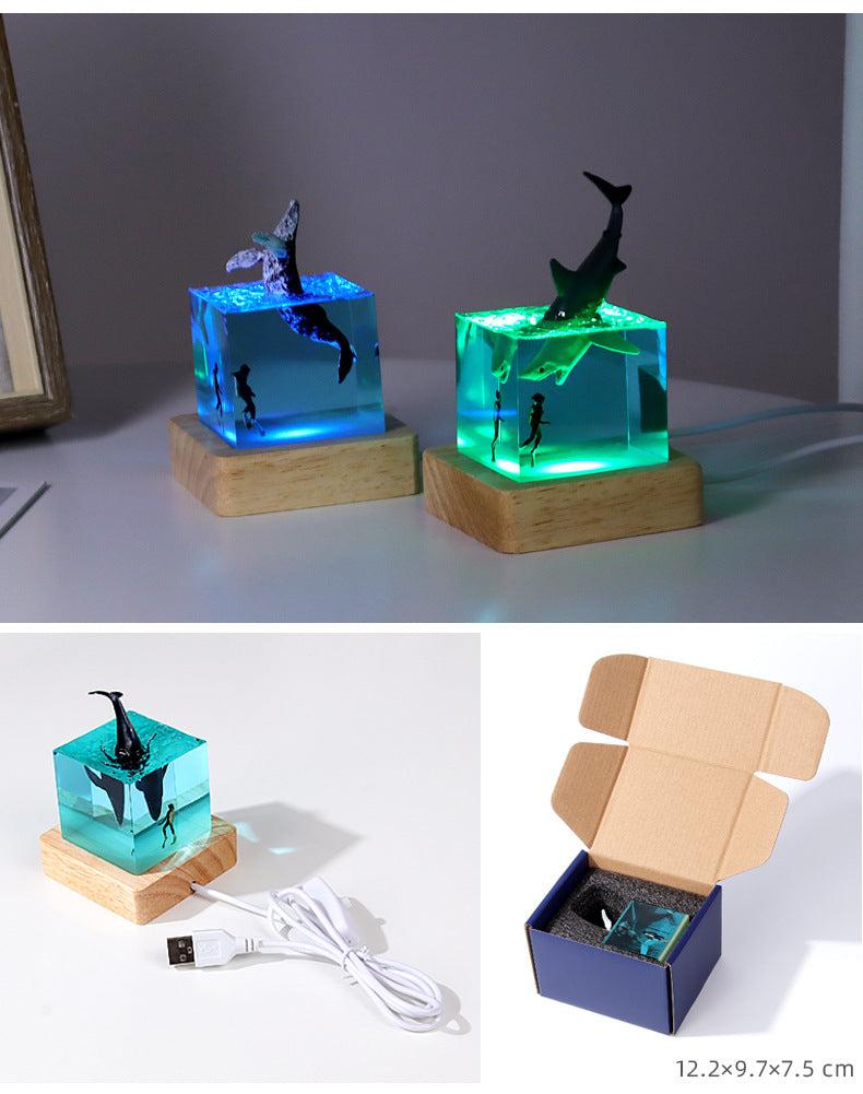 Cubo Luminoso in Resina — Vita dell'Oceano