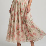 Aurelle | Abito Midi Floreale con Collo All'Americana