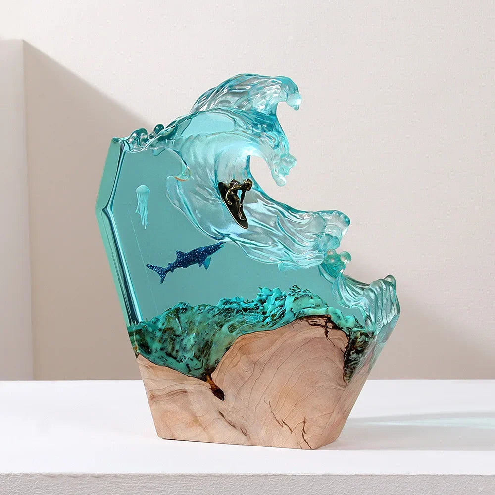 Lampada in Resina — Squalo nell'Onda