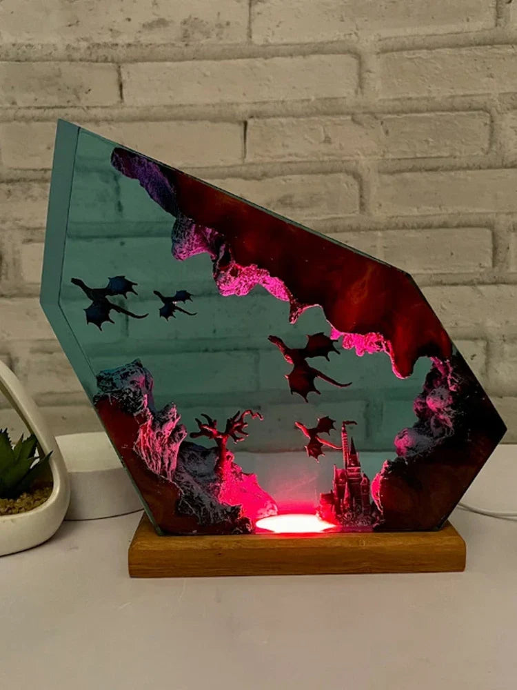 Lampada in Resina — Drago di Fuoco
