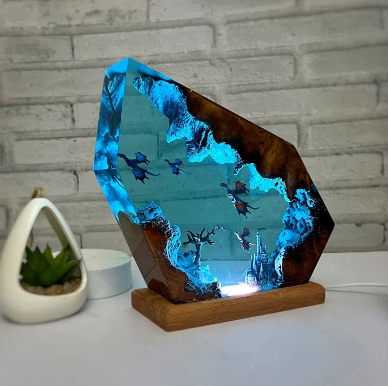 Lampada in Resina — Drago di Fuoco