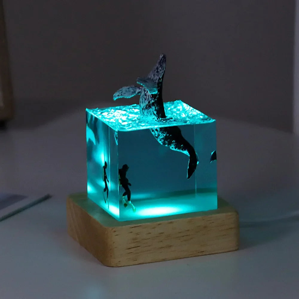 Cubo Luminoso in Resina — Vita dell'Oceano