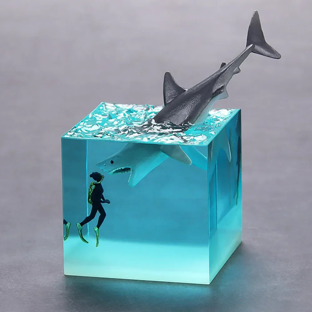 Cubo Luminoso in Resina — Vita dell'Oceano