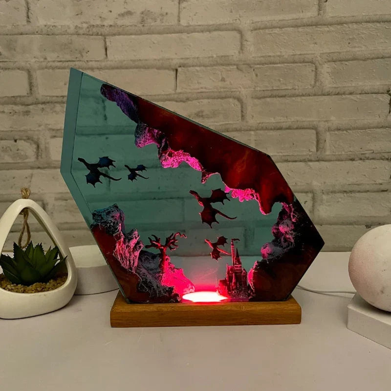 Lampada in Resina — Drago di Fuoco