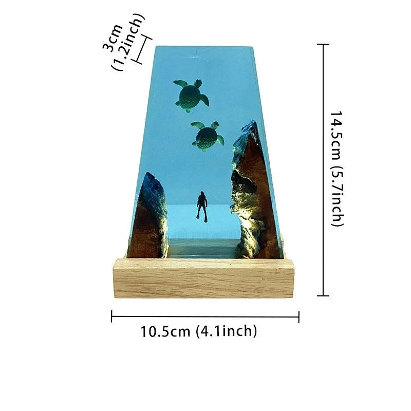 Lampada a Trapezio in Resina — Tartarughe Marine