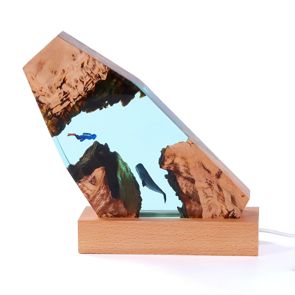 Arte in Resina — Balena e Sub nella Grotta