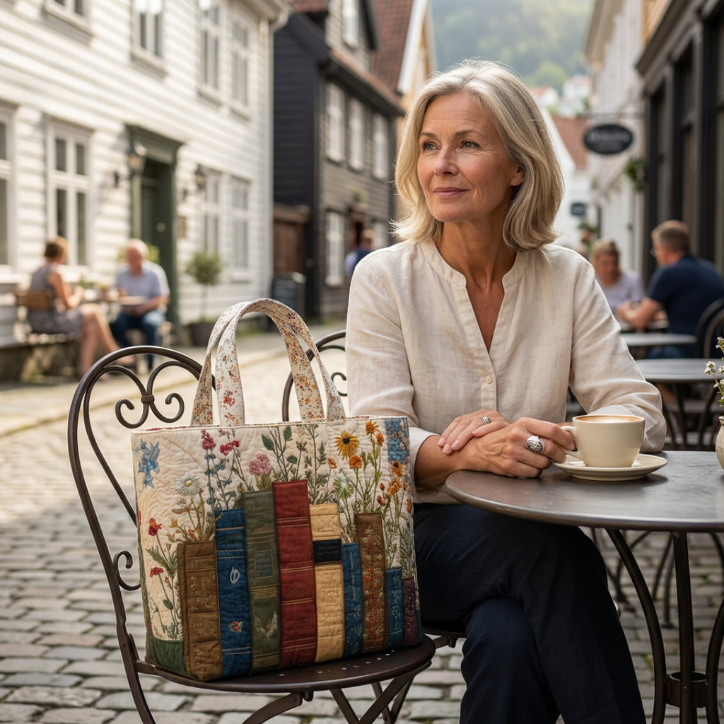 Borsa artigianale con fiori