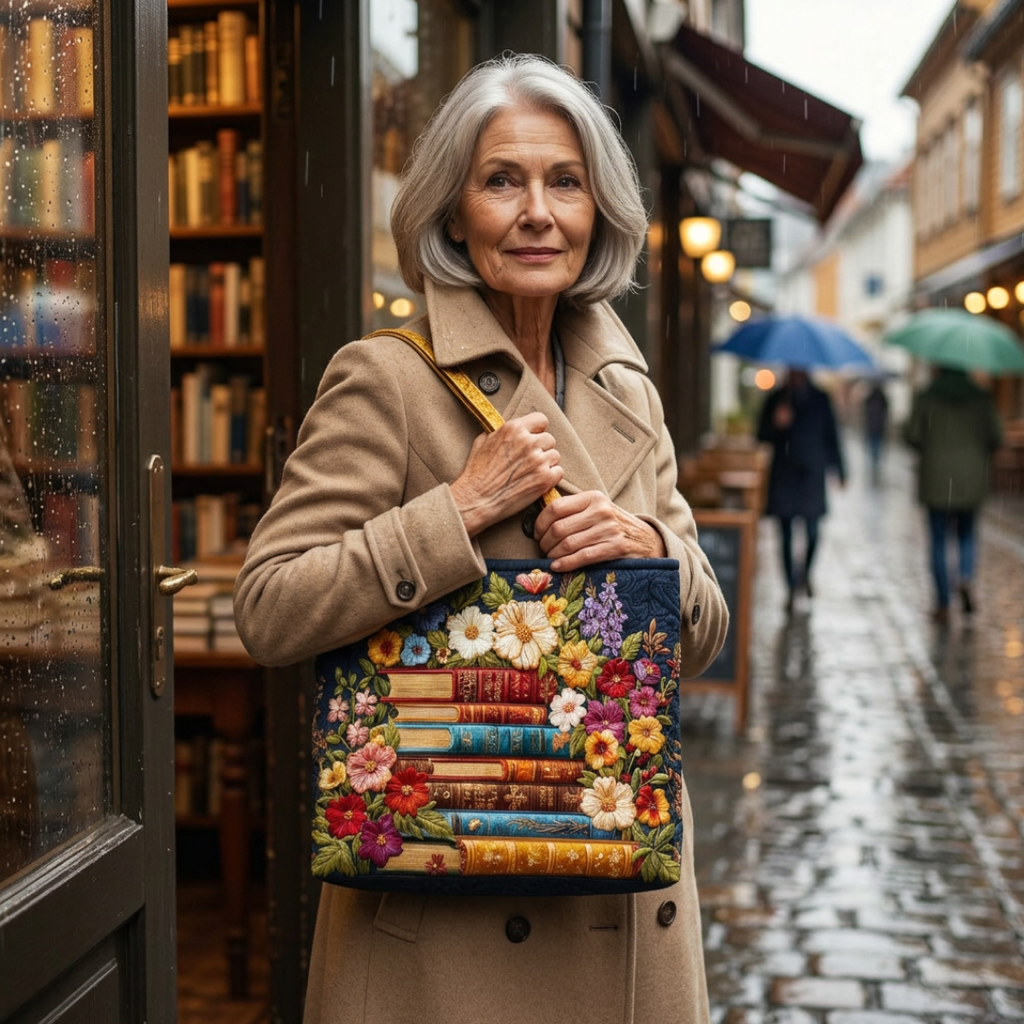 Borsa artigianale con fantasia di fiori