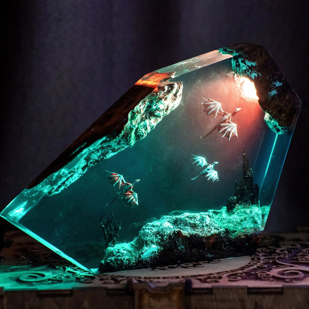 Lampada in Resina — Drago di Fuoco