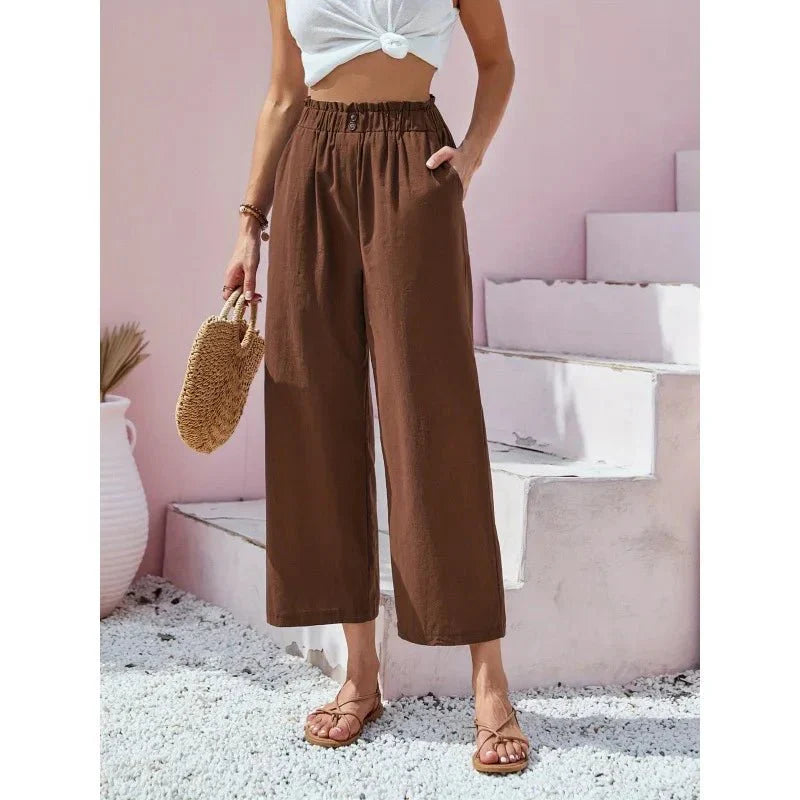 Soléa | pantaloni estivi in lino-cotone