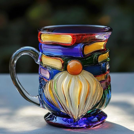 Tazza 3D Libri Fatta a Mano per Amanti dei Libri