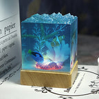 Cubo Luminoso in Resina — Corallo e Pesci Tropicali