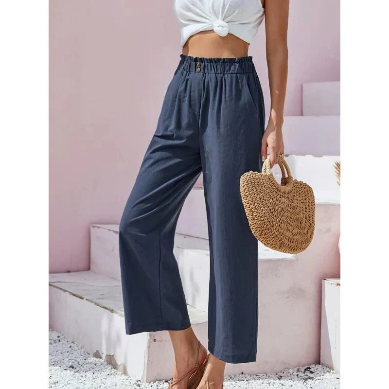 Soléa | pantaloni estivi in lino-cotone