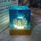 Cubo Luminoso in Resina — Corallo e Pesci Tropicali