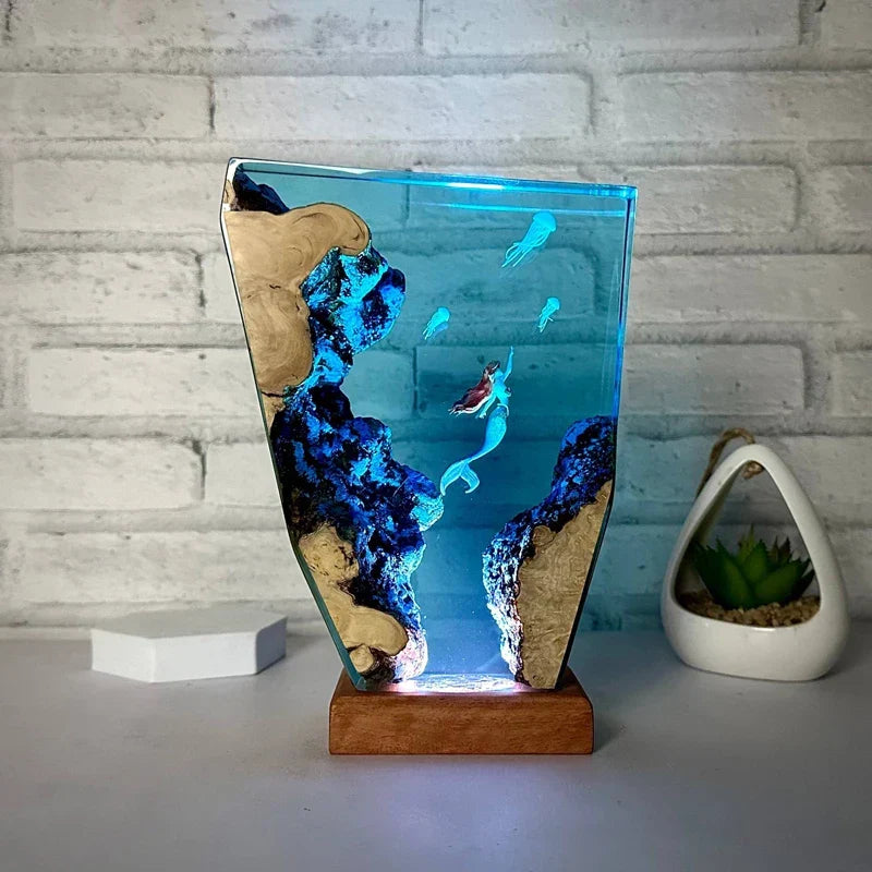 Lampada in Resina — Tartarughe e Meduse